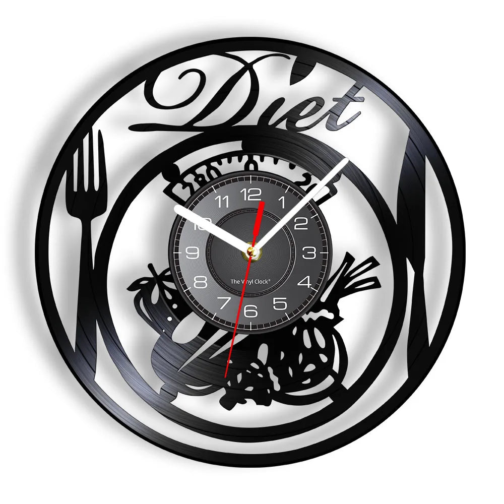 The Kitchen The Heart Of The Home Inspired Vinyl Record Clock Modern Design Vinyl Wall Watch Kitchen Decor Noiseless Timepieces    Home Decor Supply | Online Retail | ShoreShopper.com