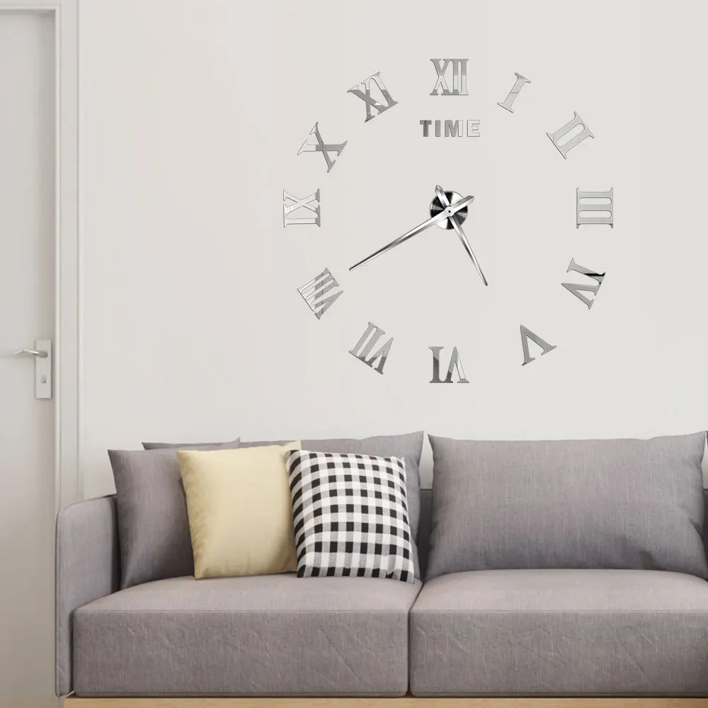 2D/3D Large Roman Numeral Acrylic Mirror Wall Clock Sticker Fashion DIY Quartz Clocks Watch Home Decoration Living Room Stickers    Home Decor Supply | Online Retail | ShoreShopper.com