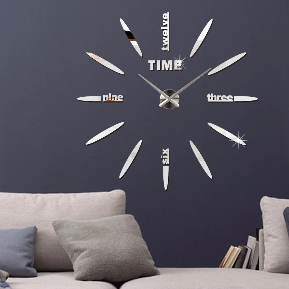 3D Wall Clock Modern Design DIY Acrylic Mirror Sticker Quartz Needle Big Europe Horloge Home Decoration Living Room Watch Clocks    Home Decor Supply | Online Retail | ShoreShopper.com