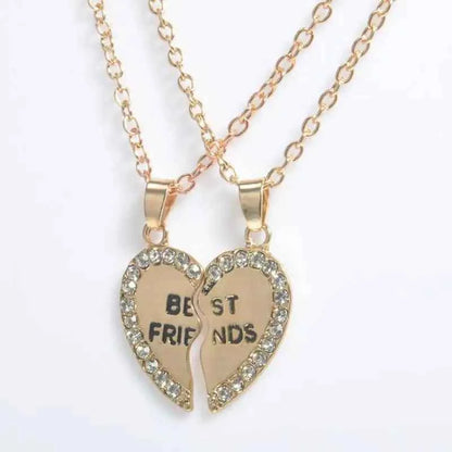 Gooden Friends Love English Pendant Pendant Necklace Fashion Two Rhinestones Alloy Flap Best Friends Necklace New Product Launch