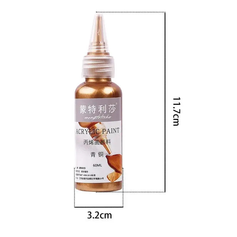 New 60ml Gold Paint Metallic Acrylic Paint,Waterproof Not Faded For Statuary Coloring DIY Hand Clothes Painted Graffiti Pigments    Home Decor Supply | Online Retail | ShoreShopper.com