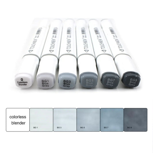 6Pcs Grey Colors Art Markers Double-Tip Sketch Markers Alcohol Based Ink Tones Art Supplies    Home Decor Supply | Online Retail | ShoreShopper.com