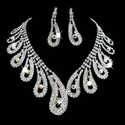 Luxurious Wedding Jewelry Sets for Bridal Bridesmaid Jewelery Drop Earring Necklace Austria Crystal Wholesale Gift    Home Decor Supply | Online Retail | ShoreShopper.com