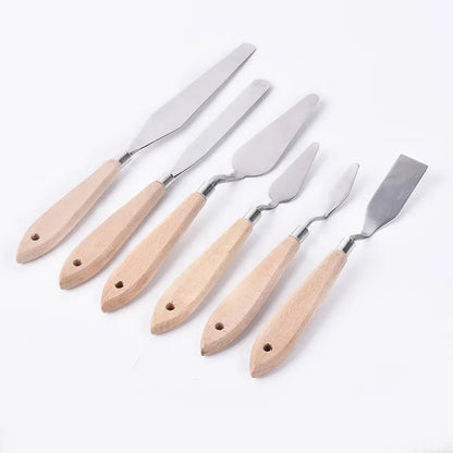 New pigment color mixing oil painting gouache scraper Art supplies wooden handle Single pick/Blade    Home Decor Supply | Online Retail | ShoreShopper.com