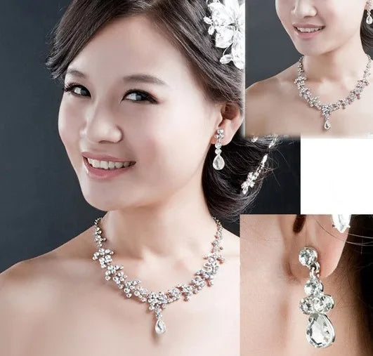 Luxurious Wedding Jewelry Sets for Bridal Bridesmaid Jewelery Drop Earring Necklace Austria Crystal Wholesale Gift    Home Decor Supply | Online Retail | ShoreShopper.com