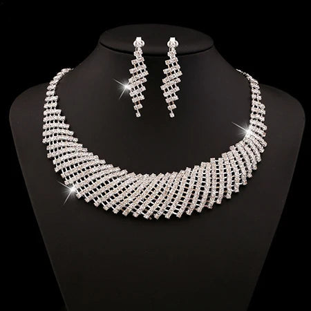 Luxurious Wedding Jewelry Sets for Bridal Bridesmaid Jewelery Drop Earring Necklace Austria Crystal Wholesale Gift    Home Decor Supply | Online Retail | ShoreShopper.com