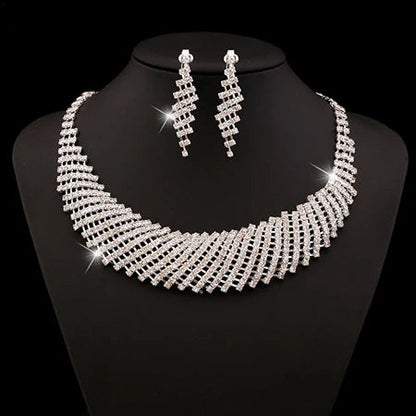 Luxurious Wedding Jewelry Sets for Bridal Bridesmaid Jewelery Drop Earring Necklace Austria Crystal Wholesale Gift    Home Decor Supply | Online Retail | ShoreShopper.com