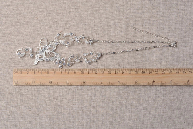 Wedding Jewelry Set Bride Rhinestone Jewelry Set Silver Plated Butterfly Choker Necklace Earrings Set Jewelry For Women Girls    Home Decor Supply | Online Retail | ShoreShopper.com