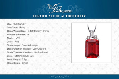 JewelryPalace 9ct Created Red Ruby 925 Sterling Silver Pendant Necklace for Women Engagement Party Jewelry Fashion Gift No Chain    Home Decor Supply | Online Retail | ShoreShopper.com
