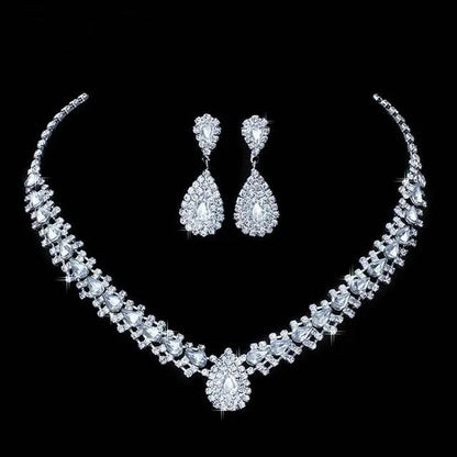 Luxurious Wedding Jewelry Sets for Bridal Bridesmaid Jewelery Drop Earring Necklace Austria Crystal Wholesale Gift    Home Decor Supply | Online Retail | ShoreShopper.com