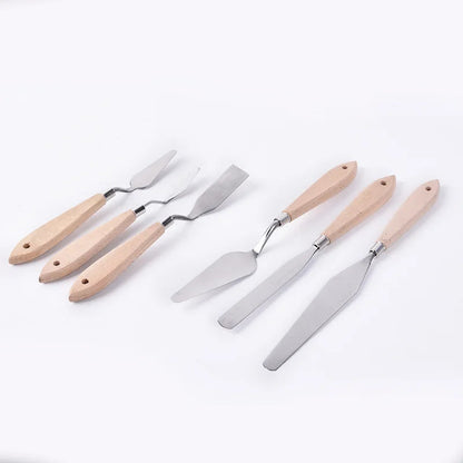 New pigment color mixing oil painting gouache scraper Art supplies wooden handle Single pick/Blade    Home Decor Supply | Online Retail | ShoreShopper.com