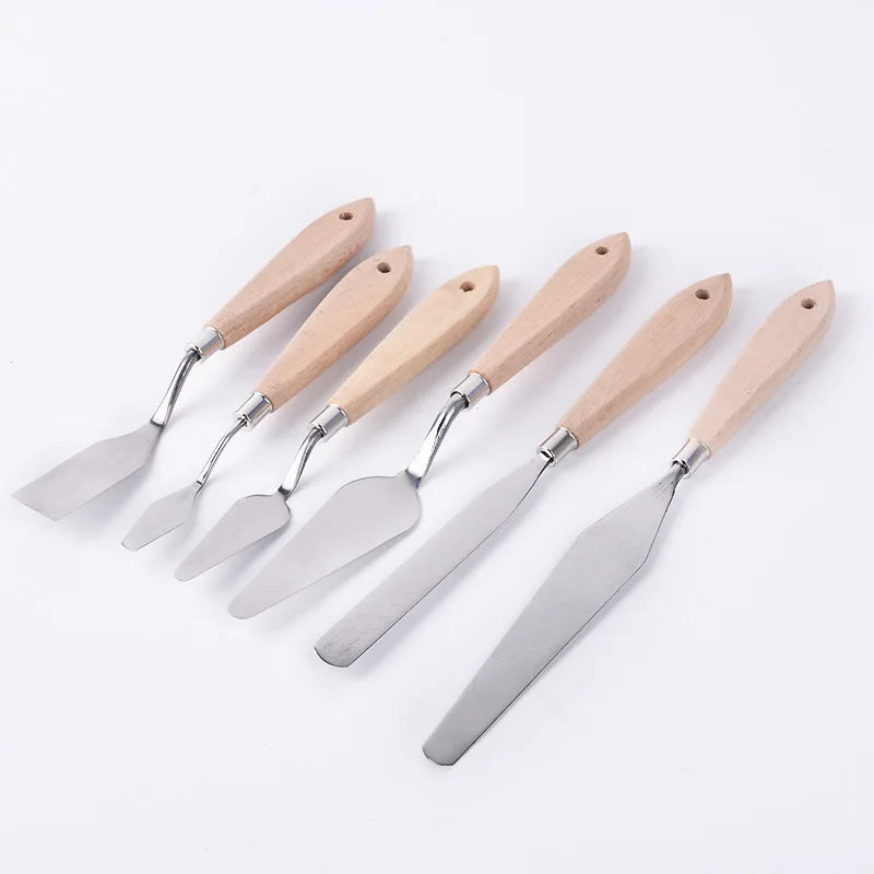New pigment color mixing oil painting gouache scraper Art supplies wooden handle Single pick/Blade    Home Decor Supply | Online Retail | ShoreShopper.com
