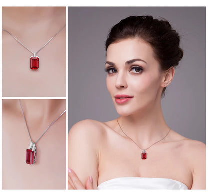 JewelryPalace 9ct Created Red Ruby 925 Sterling Silver Pendant Necklace for Women Engagement Party Jewelry Fashion Gift No Chain    Home Decor Supply | Online Retail | ShoreShopper.com