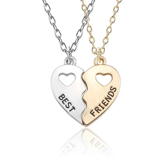 Trendy Best Friends Forever Necklace BFF Necklaces For Women Hollow Broken Love Heart Pendant Necklaces&Pendants Party Gift