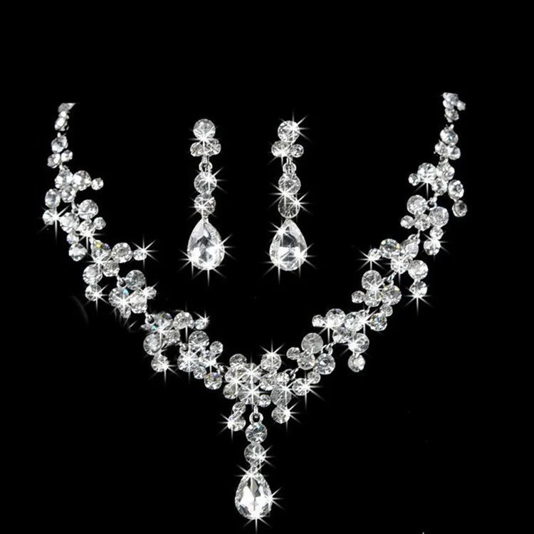 Luxurious Wedding Jewelry Sets for Bridal Bridesmaid Jewelery Drop Earring Necklace Austria Crystal Wholesale Gift    Home Decor Supply | Online Retail | ShoreShopper.com