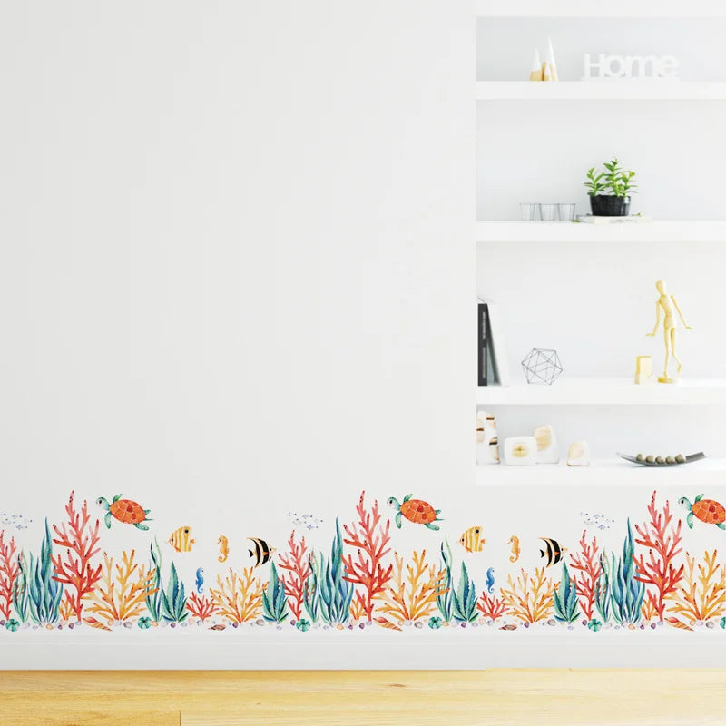 Baseboard Marine plants fish Wall Stickers kids rooms Art Living room Bedroom nursery home decor Mural Decal Removable sticker    Your Coastal Marketplace | Shoreshopper.com