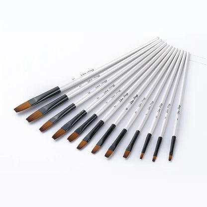 12 Pcs/set Nylon Hair Wooden Handle Watercolor Paint Brush Pen Set Learning DIY Oil Acrylic Painting Art Paint Brushes Supplies    Home Decor Supply | Online Retail | ShoreShopper.com