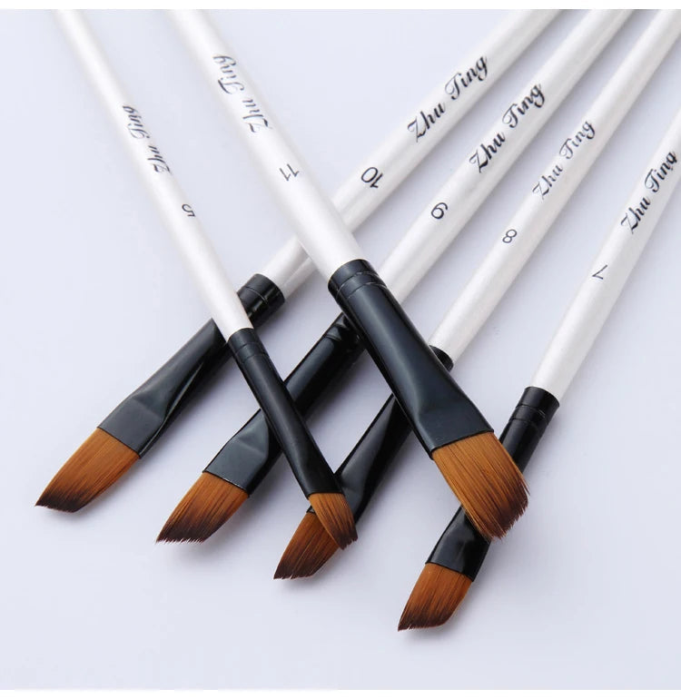 12 Pcs/set Nylon Hair Wooden Handle Watercolor Paint Brush Pen Set Learning DIY Oil Acrylic Painting Art Paint Brushes Supplies    Home Decor Supply | Online Retail | ShoreShopper.com