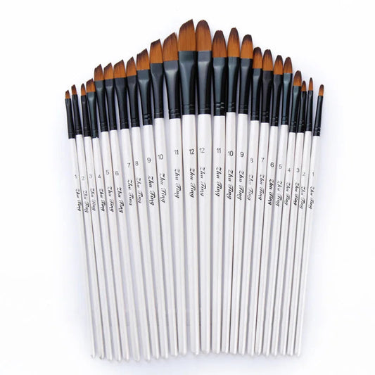 12 Pcs/set Nylon Hair Wooden Handle Watercolor Paint Brush Pen Set Learning DIY Oil Acrylic Painting Art Paint Brushes Supplies    Home Decor Supply | Online Retail | ShoreShopper.com