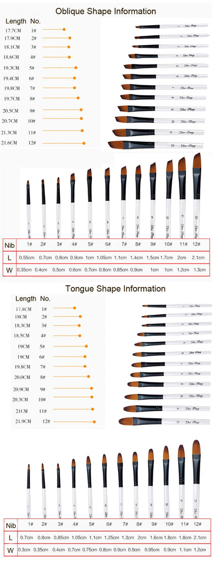 12 Pcs/set Nylon Hair Wooden Handle Watercolor Paint Brush Pen Set Learning DIY Oil Acrylic Painting Art Paint Brushes Supplies    Home Decor Supply | Online Retail | ShoreShopper.com