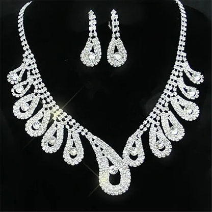 Luxurious Wedding Jewelry Sets for Bridal Bridesmaid Jewelery Drop Earring Necklace Austria Crystal Wholesale Gift    Home Decor Supply | Online Retail | ShoreShopper.com
