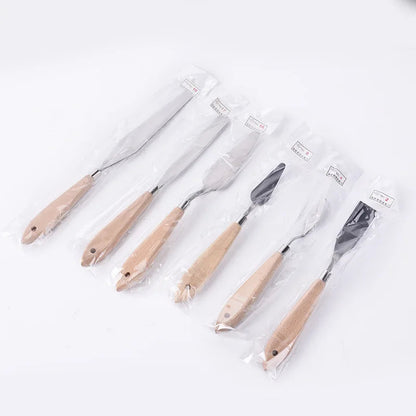 New pigment color mixing oil painting gouache scraper Art supplies wooden handle Single pick/Blade    Home Decor Supply | Online Retail | ShoreShopper.com