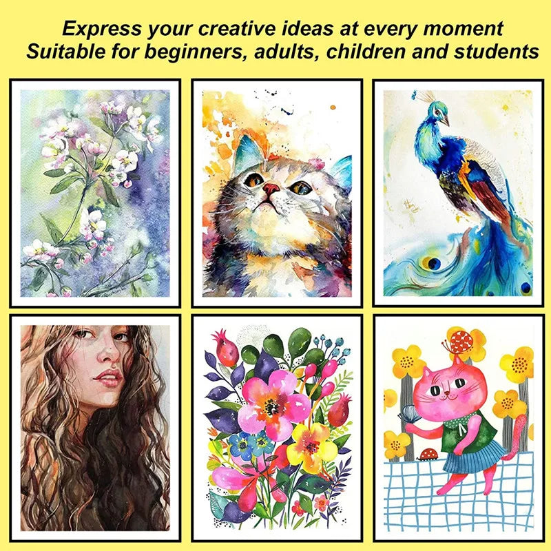 Watercolor Painting  48 Colors Solid Water Color Paint With Brush&Paper Drawing Set Art Supplies for Artists Beginner    Home Decor Supply | Online Retail | ShoreShopper.com