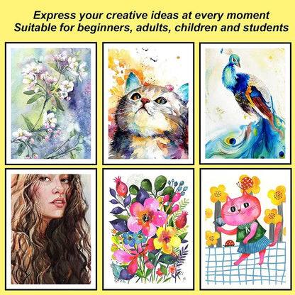 Watercolor Painting  48 Colors Solid Water Color Paint With Brush&Paper Drawing Set Art Supplies for Artists Beginner    Home Decor Supply | Online Retail | ShoreShopper.com