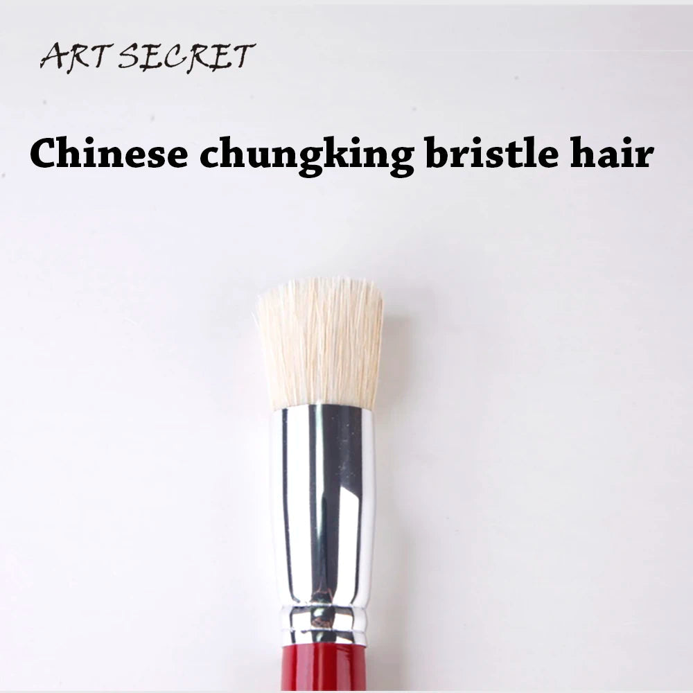 Artsecret Paint Stencil Art Supplies Artist Brush No.2820S Chungking Bristle Hair Short Red Wooden Handle Aluminum Ferrule    Home Decor Supply | Online Retail | ShoreShopper.com
