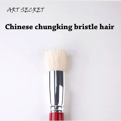 Artsecret Paint Stencil Art Supplies Artist Brush No.2820S Chungking Bristle Hair Short Red Wooden Handle Aluminum Ferrule    Home Decor Supply | Online Retail | ShoreShopper.com