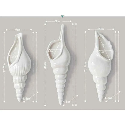 Conch Starfish Beach Decor Nautical Home Bedroom Living Room Hanging Vase Creative Background Wall Decoration Seashells