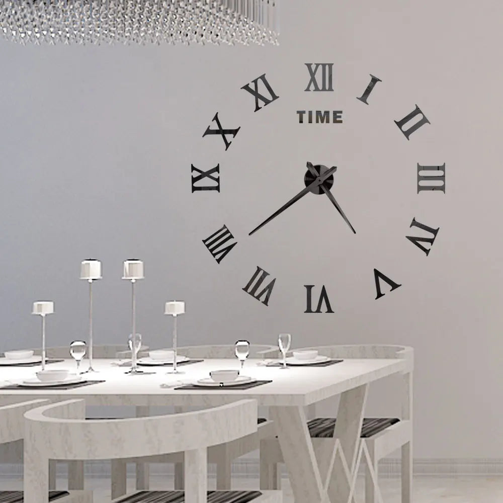 2D/3D Large Roman Numeral Acrylic Mirror Wall Clock Sticker Fashion DIY Quartz Clocks Watch Home Decoration Living Room Stickers    Home Decor Supply | Online Retail | ShoreShopper.com