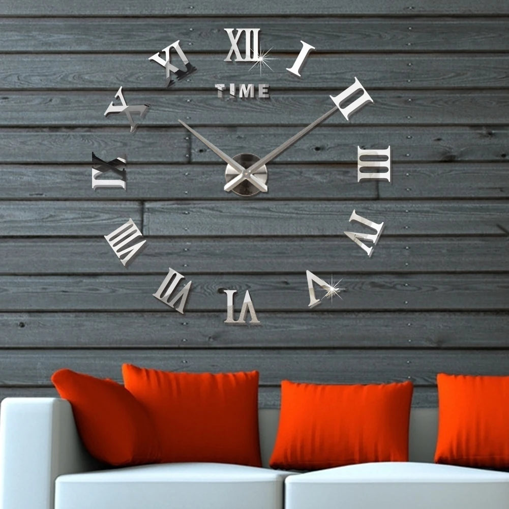 2D/3D Large Roman Numeral Acrylic Mirror Wall Clock Sticker Fashion DIY Quartz Clocks Watch Home Decoration Living Room Stickers    Home Decor Supply | Online Retail | ShoreShopper.com