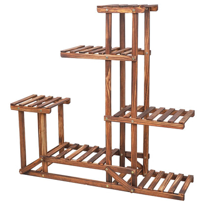 6 Tiered Wood Plant Flower Stand Shelf Planter Pots Shelves Rack Holder Display for Multiple Plants Indoor Outdoor Garden Patio    Home Decor Supply | Online Retail | ShoreShopper.com