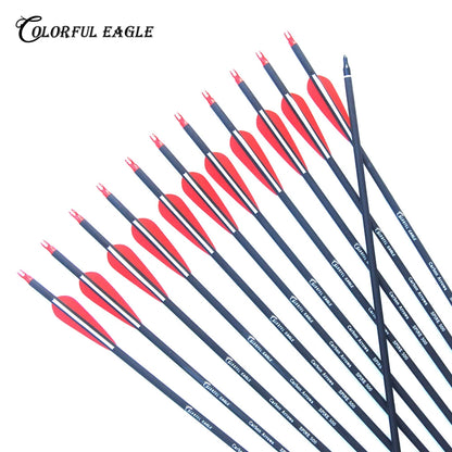 New Spine 500 Carbon Arrow With Replaceable Arrowhead 28"/30"/31"Length Archery for Compound/Recurve Bow Hunting - ShoreCo.Shop