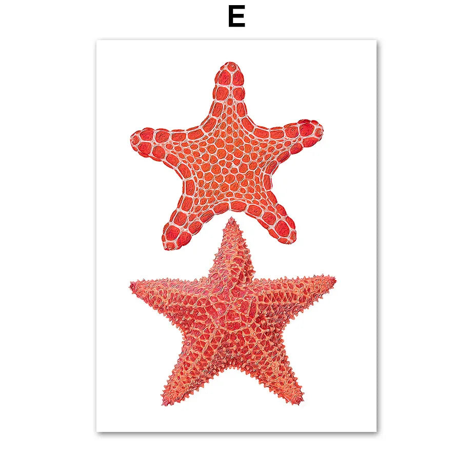 Marine Life Hippocampus Starfish Coral Wall Art Canvas Painting Nordic Posters And Prints Pictures For Living Room Home Decor    Your Coastal Marketplace | Shoreshopper.com