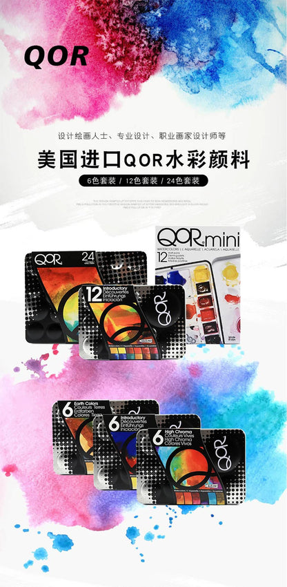 US QOR Artistic Watercolor Paints Set Tin box Pigment Solid Paint Set Palette High Concentration for Artist Painting Drawing    Home Decor Supply | Online Retail | ShoreShopper.com