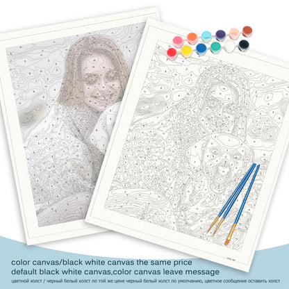 24/36 Color Personalised Paint By Numbers Photo Custom DIY Oil Painting By Number Picture Canvas Portrait Family Children Photo    Home Decor Supply | Online Retail | ShoreShopper.com