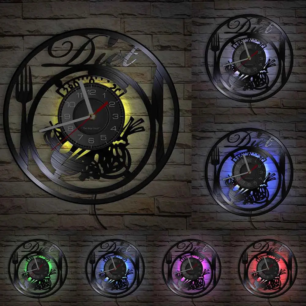The Kitchen The Heart Of The Home Inspired Vinyl Record Clock Modern Design Vinyl Wall Watch Kitchen Decor Noiseless Timepieces    Home Decor Supply | Online Retail | ShoreShopper.com