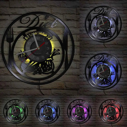 The Kitchen The Heart Of The Home Inspired Vinyl Record Clock Modern Design Vinyl Wall Watch Kitchen Decor Noiseless Timepieces    Home Decor Supply | Online Retail | ShoreShopper.com