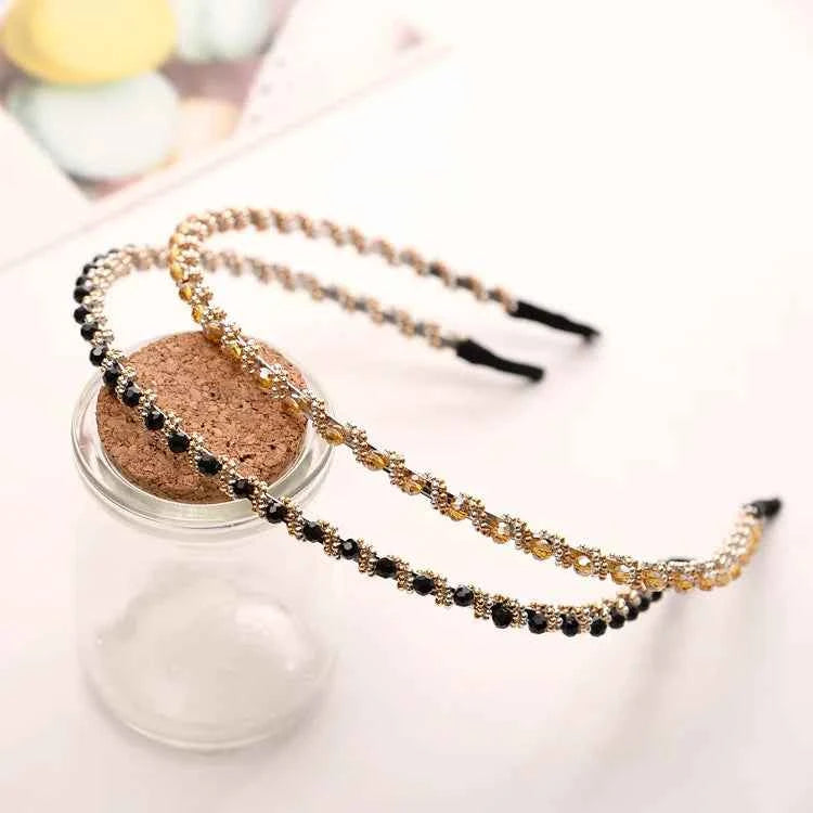 Headwear Fashion Women Hair Hoop Ladies Crystal Rhinestone Pearl Hairband Headband Head Piece Hair Band Accessories