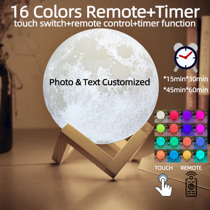 3D Printing Moon Lamp Personalized Photo Text Customized USB Night Light Birthday Mother Day Valentine's Christmas Lunar Gift - ShoreCo.Shop