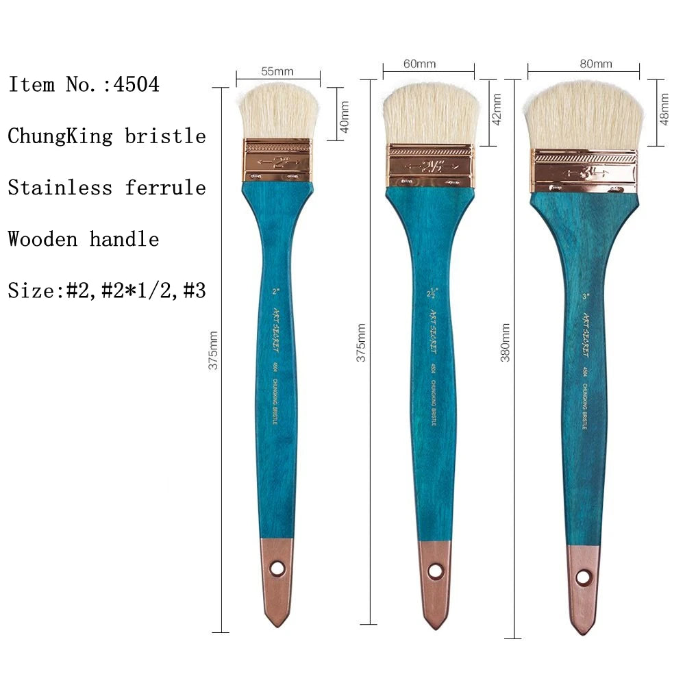 ArtSecret Paint-Brush Bristle Blue Handle Stainless Ferrule Scrubbing Art Painting Tool For Professional Painter 4504    Home Decor Supply | Online Retail | ShoreShopper.com