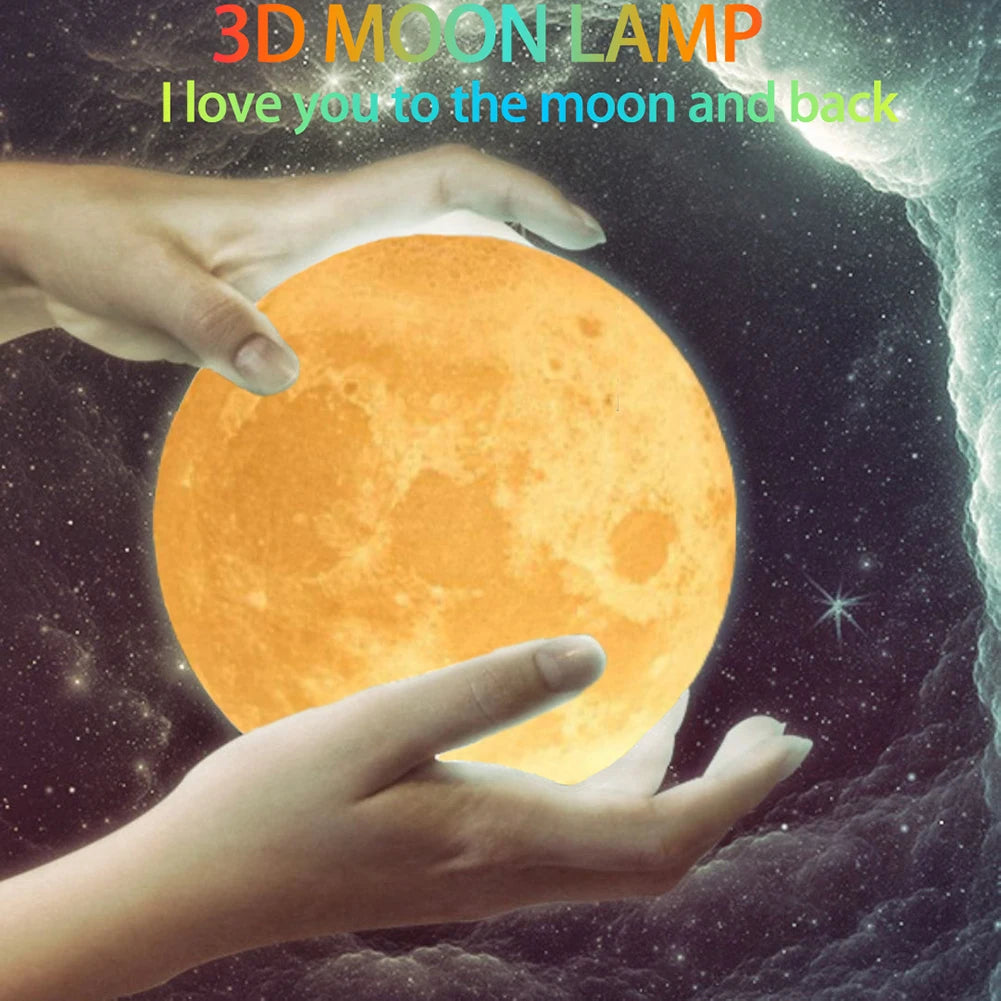 3D Printing Moon Lamp Personalized Photo Text Customized USB Night Light Birthday Mother Day Valentine's Christmas Lunar Gift - ShoreCo.Shop
