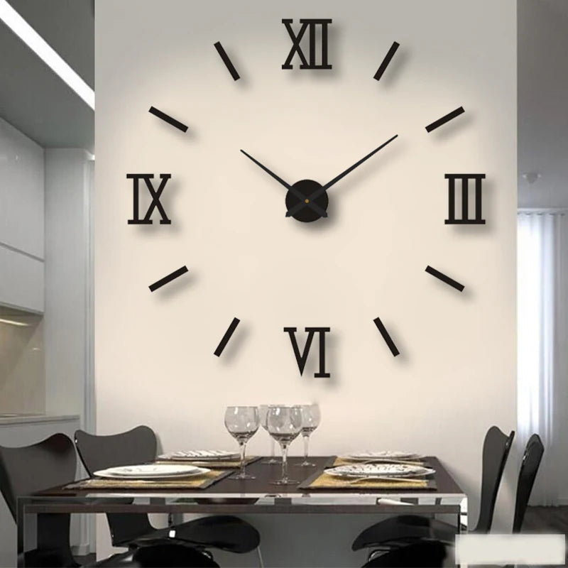 2D/3D Large Roman Numeral Acrylic Mirror Wall Clock Sticker Fashion DIY Quartz Clocks Watch Home Decoration Living Room Stickers    Home Decor Supply | Online Retail | ShoreShopper.com