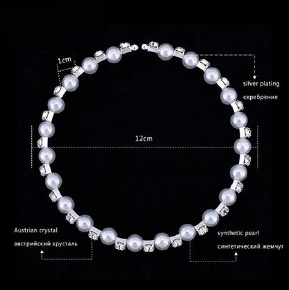 Wedding Bridal Jewelry Set String of Pearls Prom Silver Color Crystal Bracelet Necklace Earrings for Women jewellery sets    Home Decor Supply | Online Retail | ShoreShopper.com