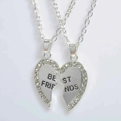 Gooden Friends Love English Pendant Pendant Necklace Fashion Two Rhinestones Alloy Flap Best Friends Necklace New Product Launch