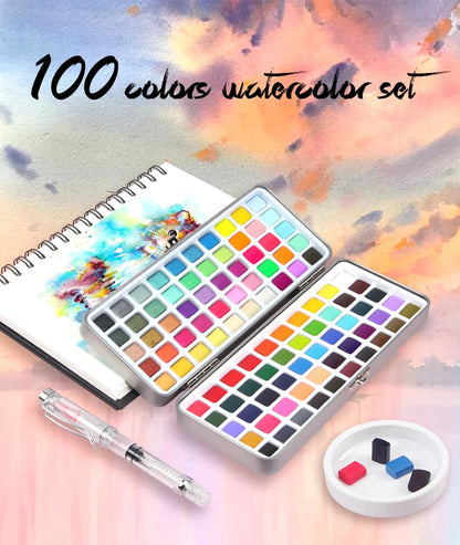 Seamiart 50/72/90/100 Color Solid Watercolor Paint Set Basic Neone Glitter Watercolor Pigments for Drawing Art Paint Supplies    Home Decor Supply | Online Retail | ShoreShopper.com