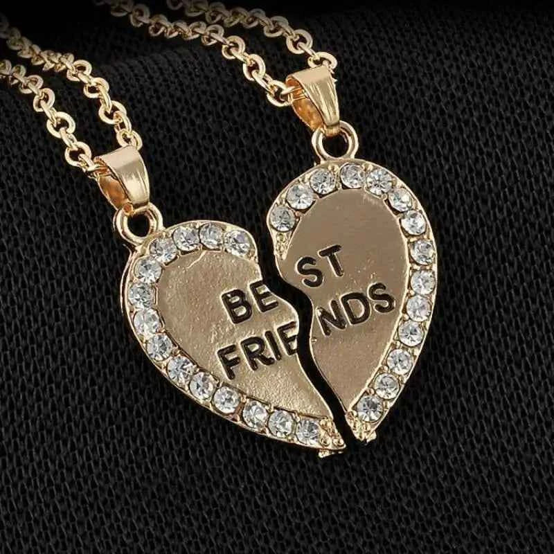 Gooden Friends Love English Pendant Pendant Necklace Fashion Two Rhinestones Alloy Flap Best Friends Necklace New Product Launch
