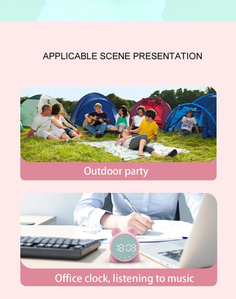 Bluetooth Mirror Table Clock Kids Alarm Clock Cute Cat Digital Alarm Clock For Kids Bedside Clock Children'S Sleep Led Clocks    Home Decor Supply | Online Retail | ShoreShopper.com